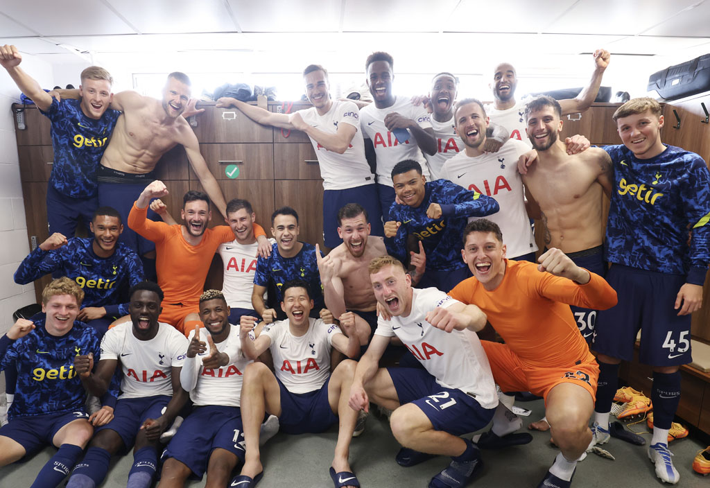 Gallery: Scenes in the Spurs dressing room after securing Champions League qualification