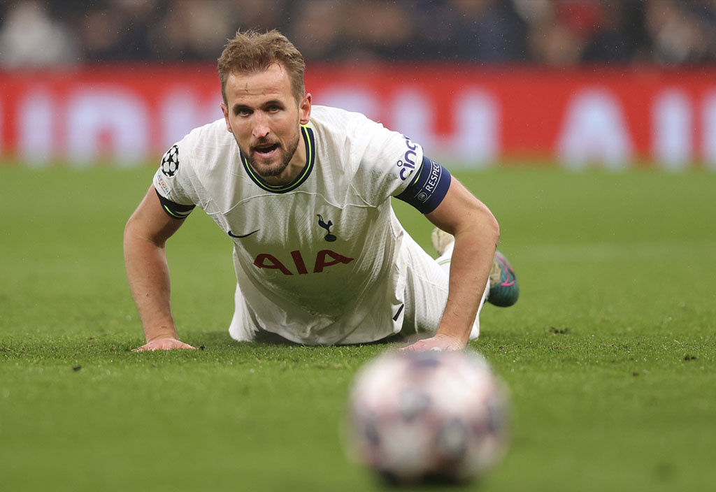 Harry Kane falls to the floor