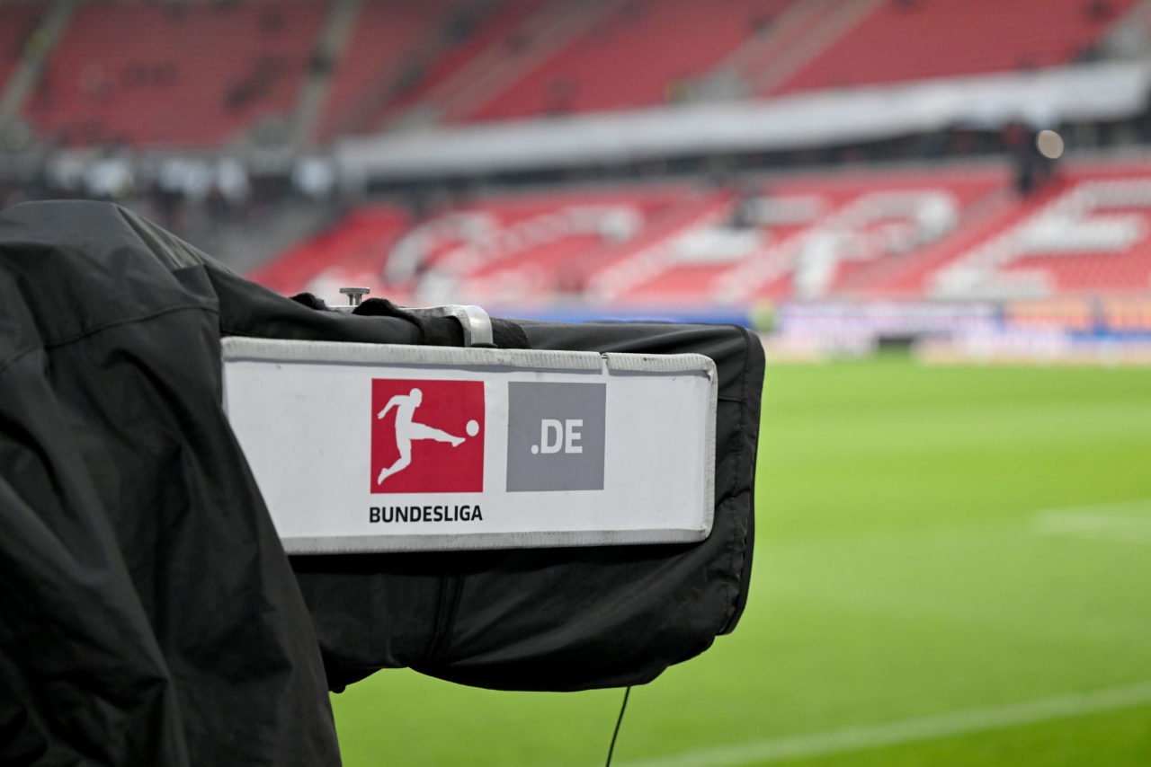 TV camera with Bundesliga logo