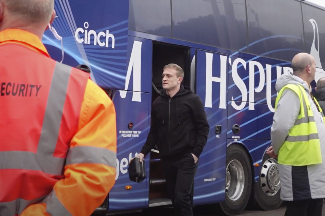 Tottenham players arrive ahead of Wolves match