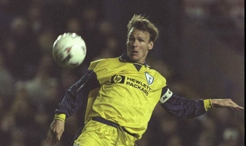 Teddy Sheringham of Tottenham in action