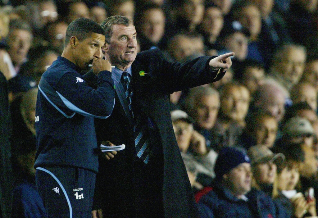 David Pleat and coach Chris Houghton look concerned