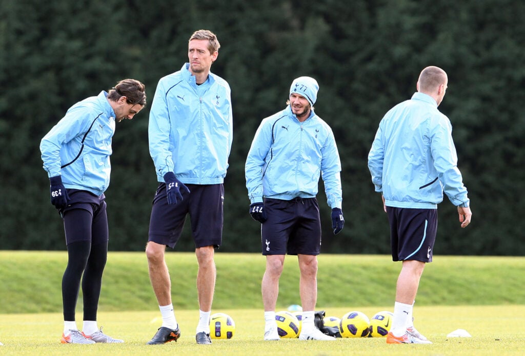 David Beckham At Tottenham Hotspur Training