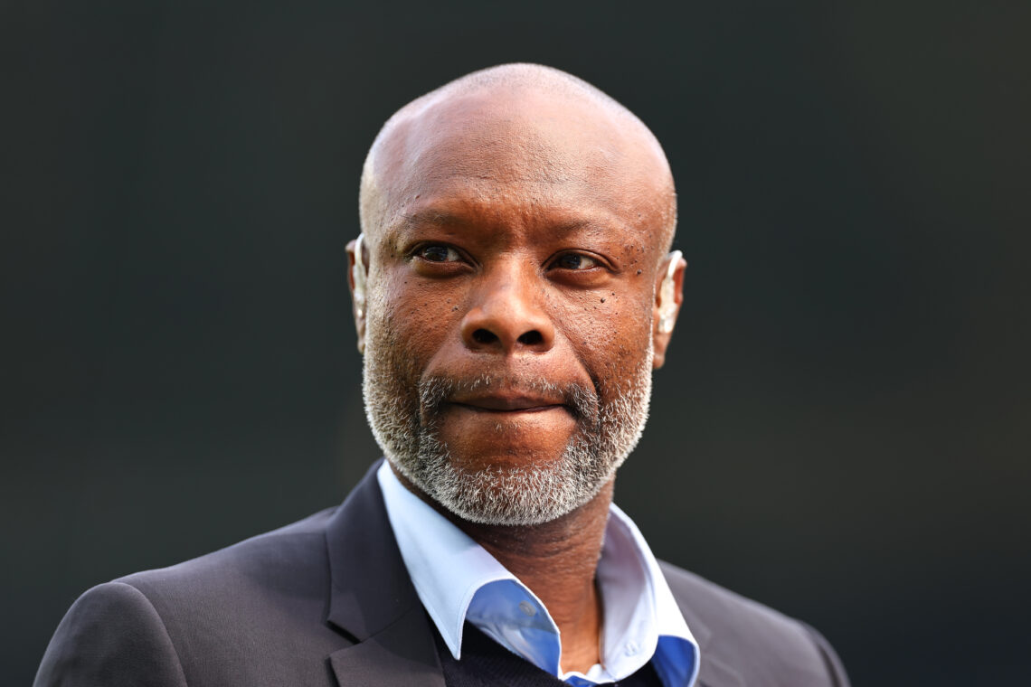 NEWCASTLE, ENGLAND - MAY 7: William Gallas working as a TV pundit for Sky Sports during the Premier League match between Newcastle United and Arsen...