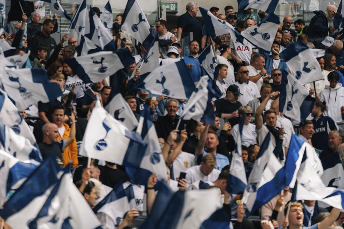 Tottenham fans supporters flags