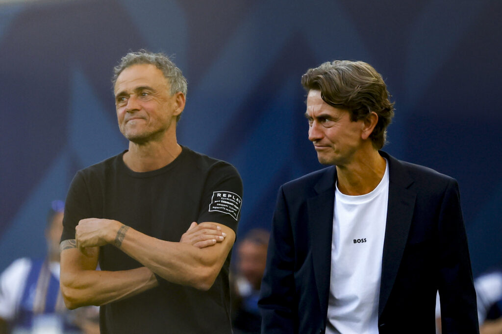 PSG boss Luis Enrique and Tottenham manager Thomas Frank
