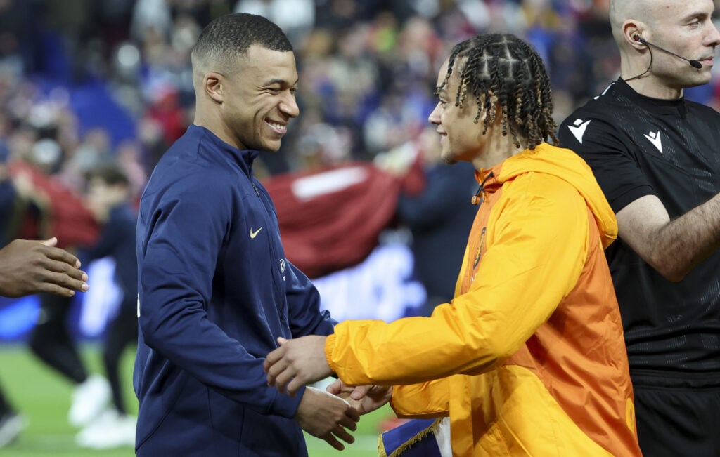 Kylian Mbappe and Tottenham's Xavi Simons
