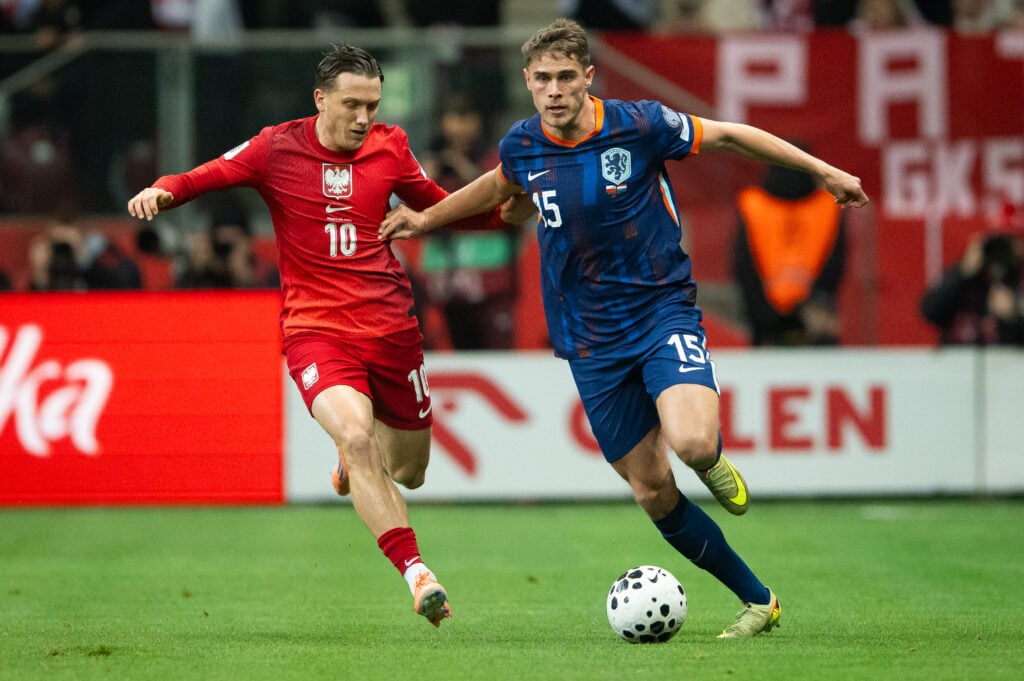 Tottenham's Micky Van de Ven in action for the Netherlands