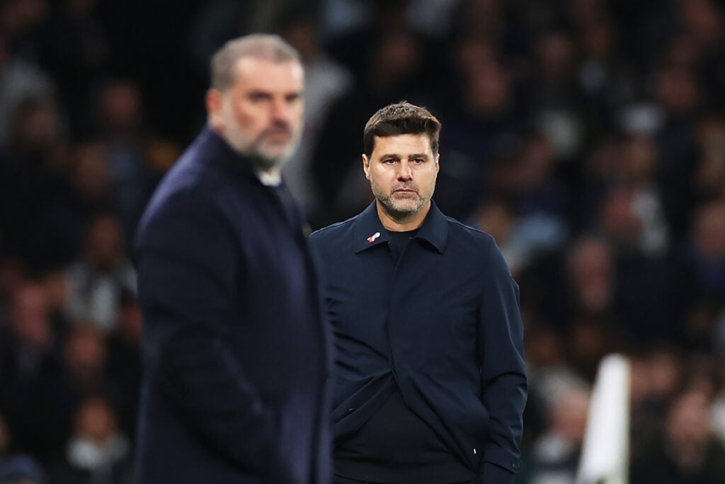 Former Tottenham managers Mauricio Pochettino and Ange Postecoglou