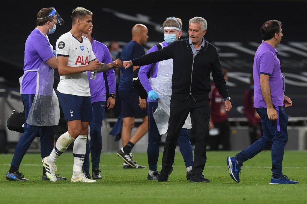 Erik Lamela and Jose Mourinho at Tottenham