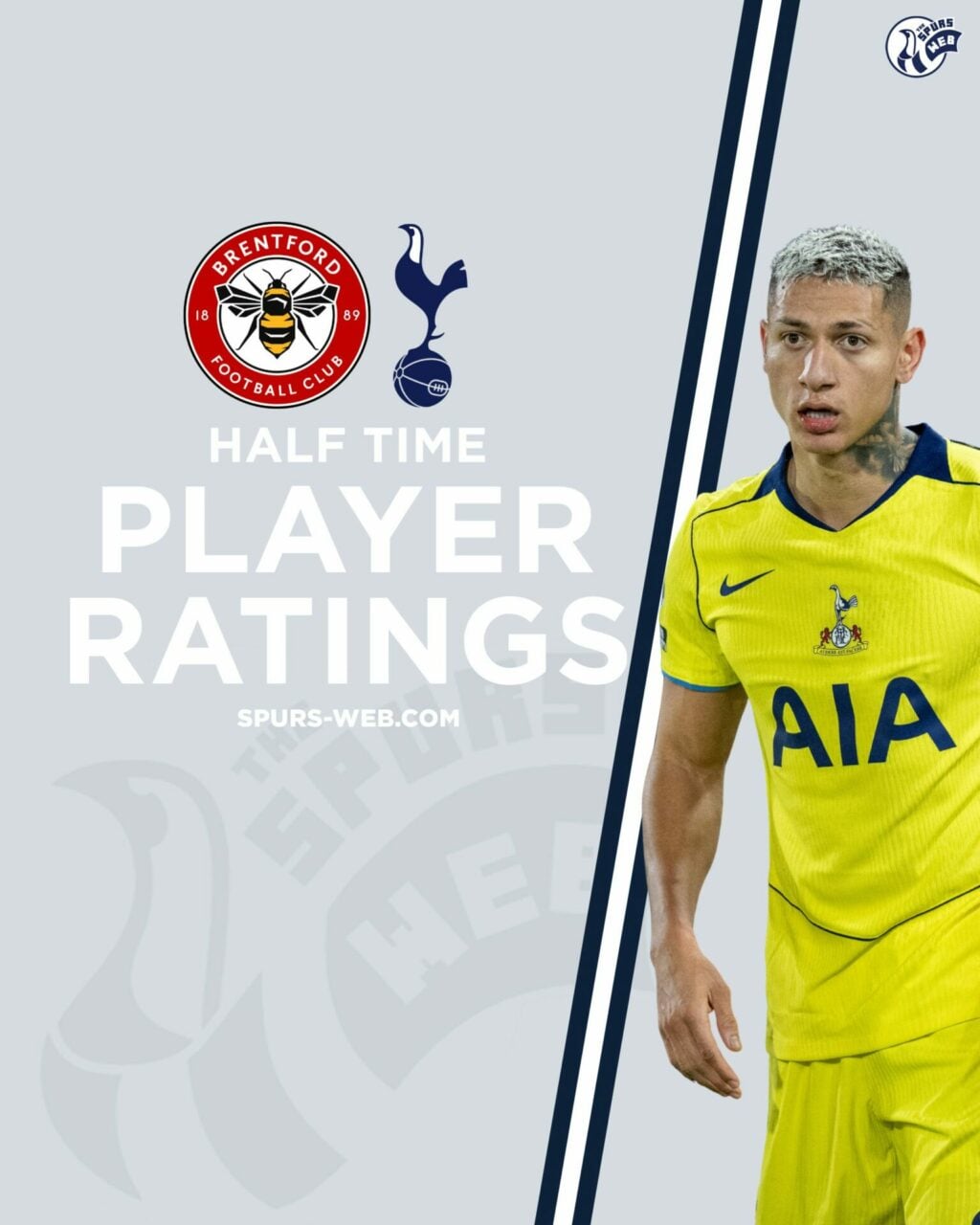 Tottenham first-half player ratings vs Brentford – 5/10 for Spurs starter whose touch let him down