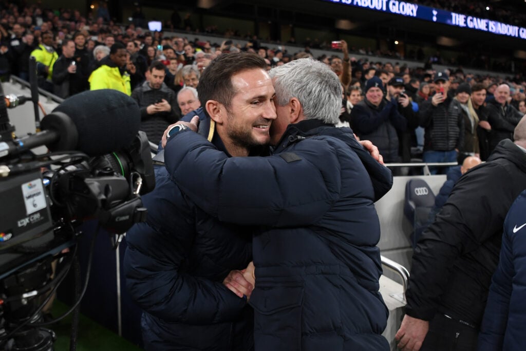 Frank Lampard and Jose Mourinho at the Tottenham Hotspur Stadium