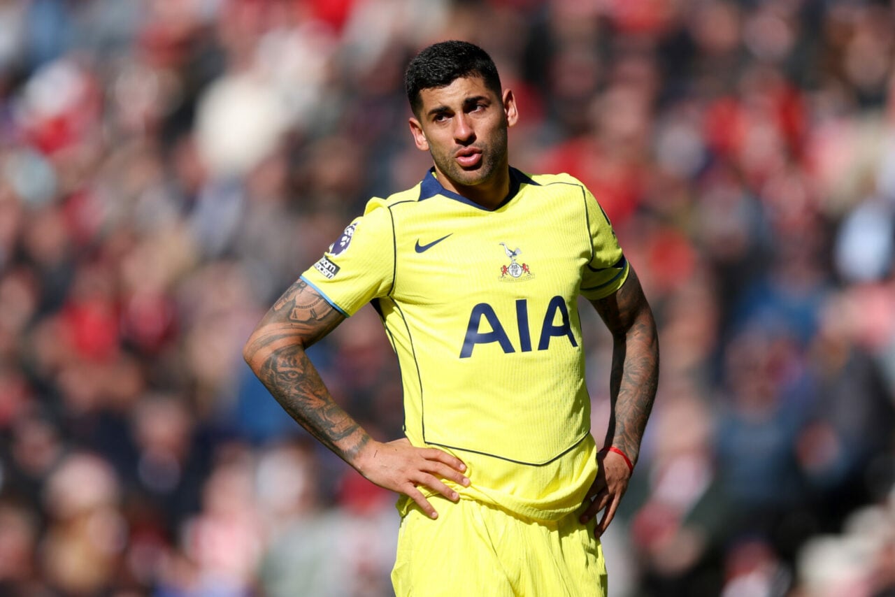 Video: Cristian Romero spotted walking around London in bandage after Tottenham injury