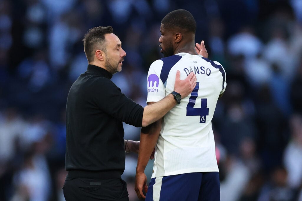 Roberto De Zerbi and Tottenham's Kevin Danso