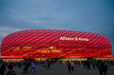 Outside view of Bayern Munich's Allianz Arena