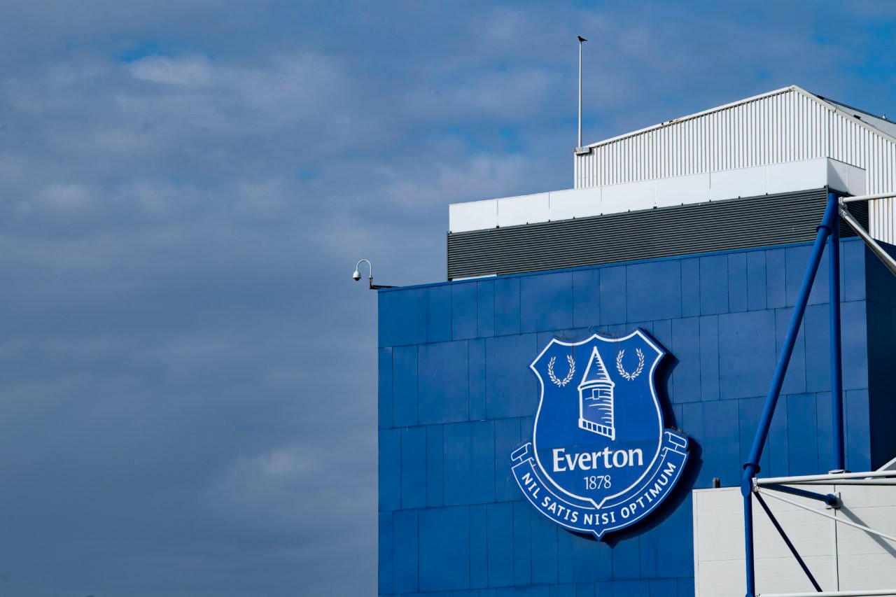 Everton club crest displayed on the outside of Goodison Park