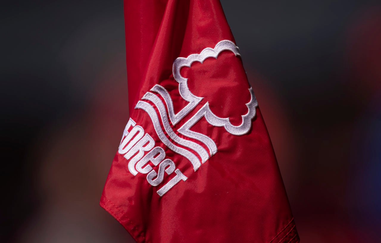 Nottingham Forest club badge on a corner flag