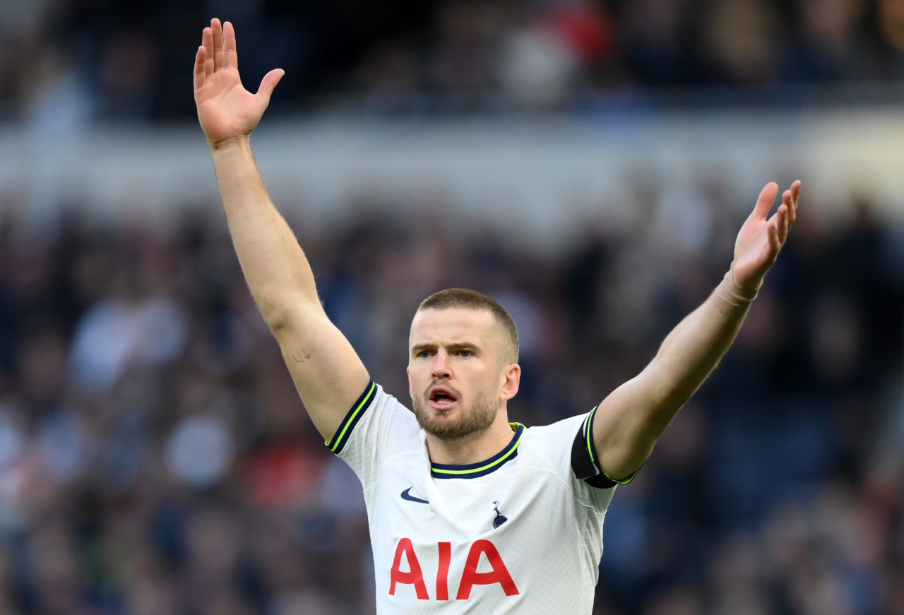 Eric Dier questions a decision in football
