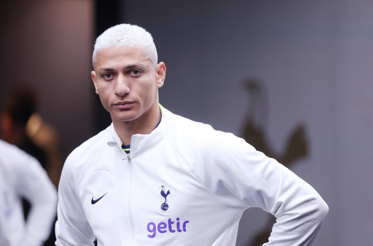 Richarlison of Tottenham Hotspur in the tunnel prior to the Premier League match between Tottenham Hotspur and Manchester United