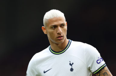 Richarlison of Tottenham Hotspur looks on during the Premier League match between Liverpool FC and Tottenham Hotspur
