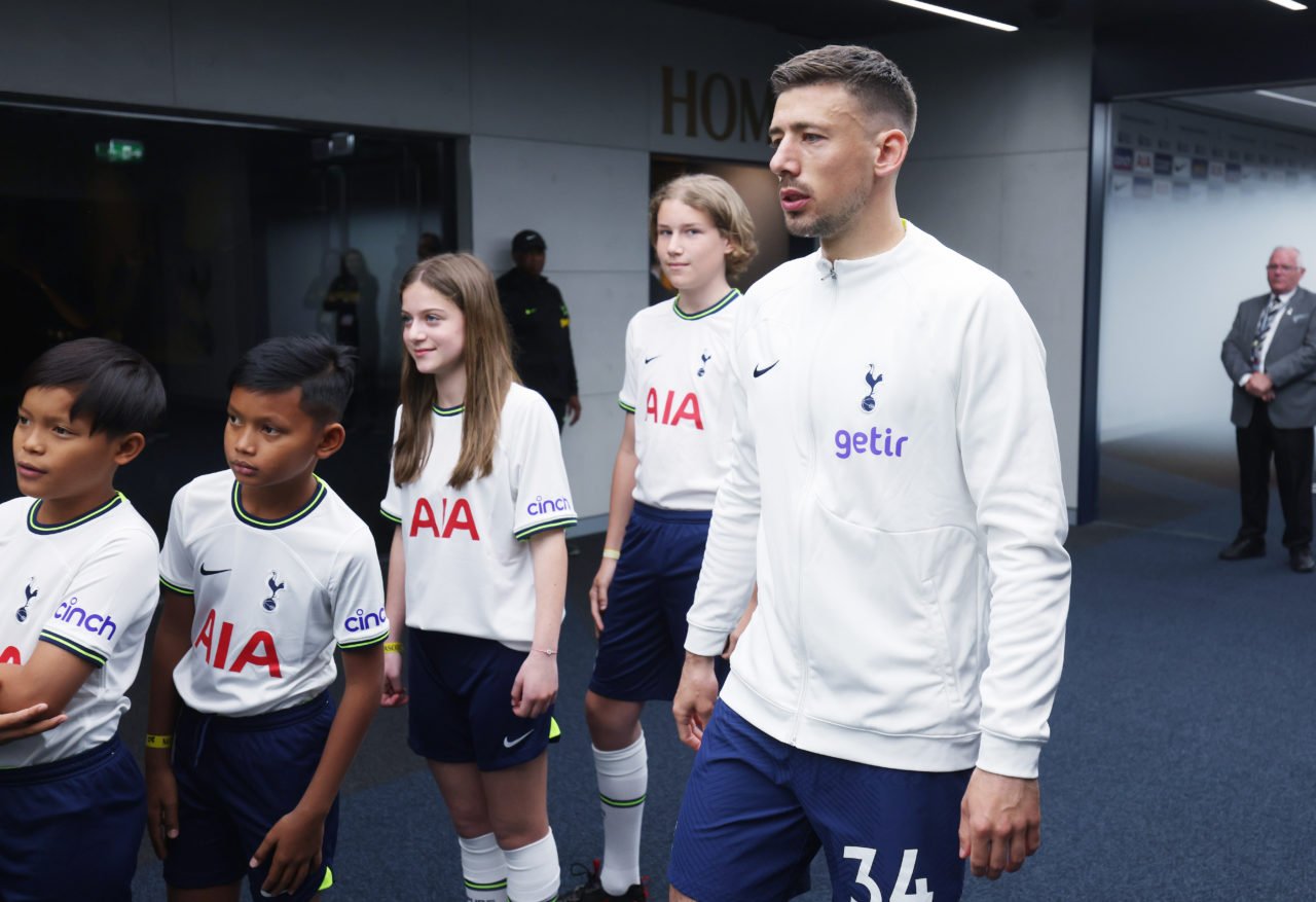 Clement Lenglet of Tottenham Hotspur in the tunnel prior to the Premier League match between Tottenham Hotspur and Brentford