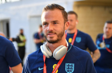 James Maddison of England arrives at the stadium prior to the UEFA EURO 2024 qualifying round group C match between Malta and England