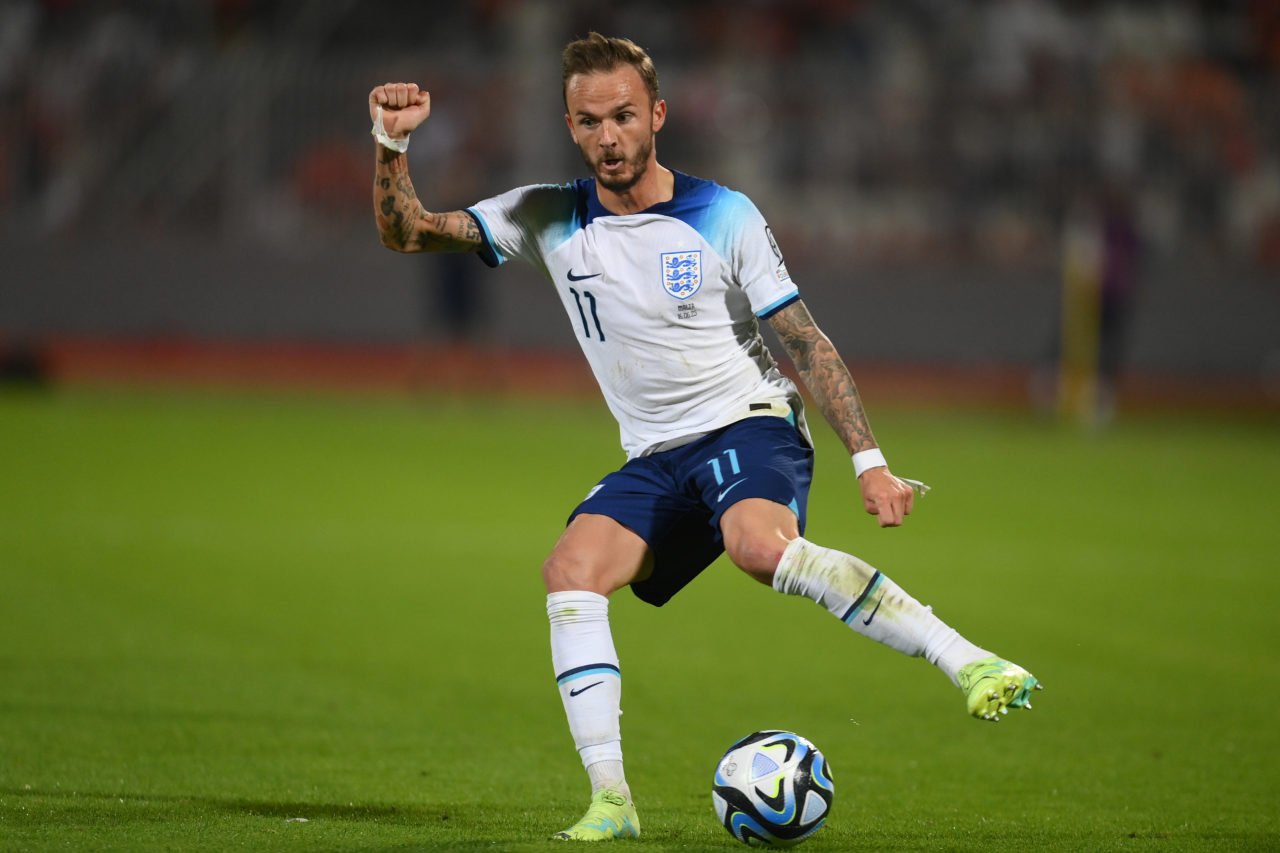 James Maddison of England in action during the UEFA EURO 2024 qualifying round group C match between Malta and England