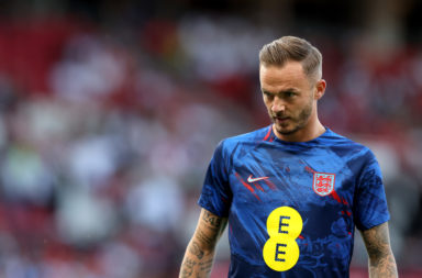 James Maddison of England warms up prior to the UEFA EURO 2024 qualifying round group C match between England and North Macedonia