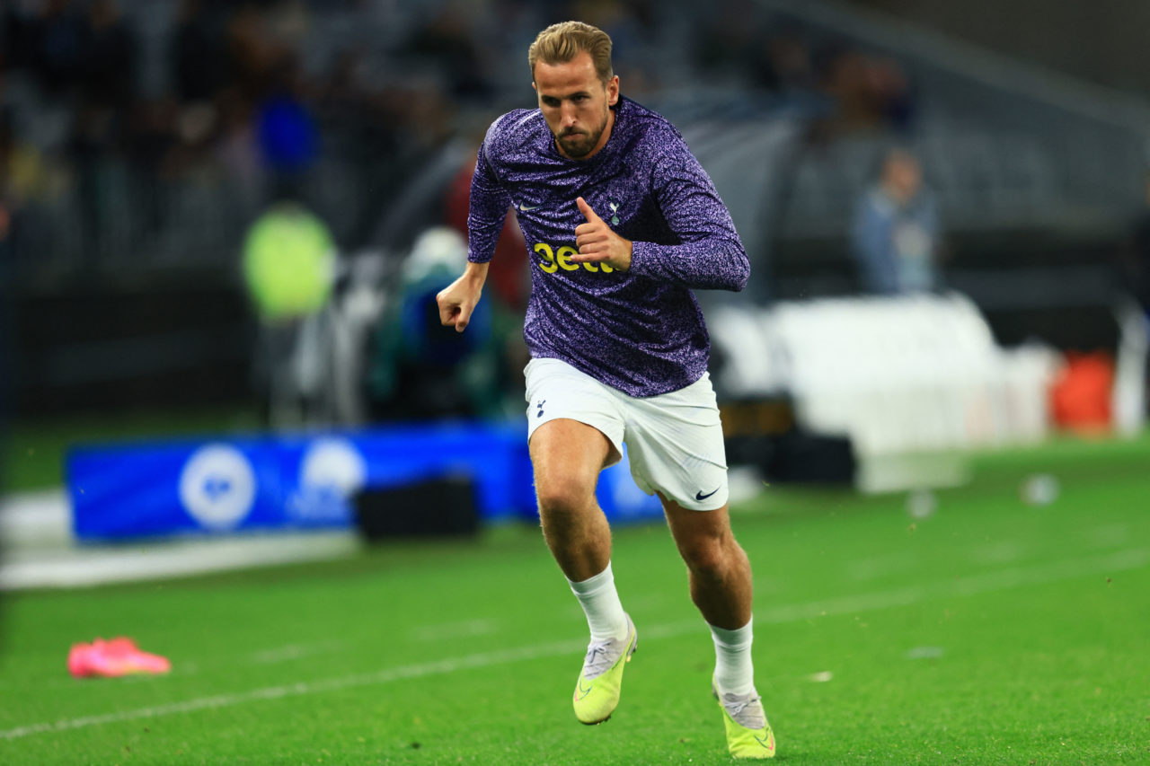 Harry Kane sprints before a game